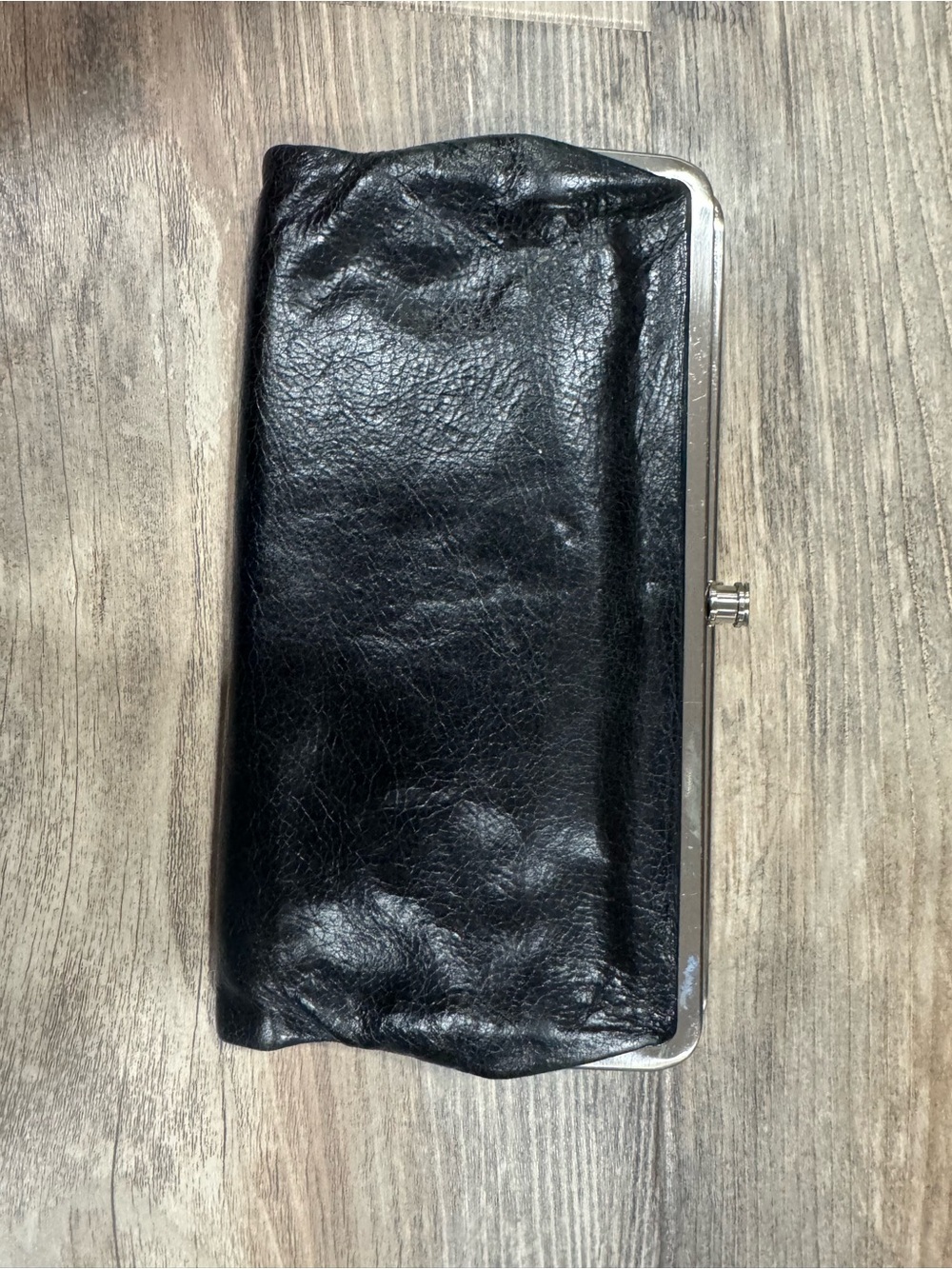 HOBO Black Leather Frame Clutch